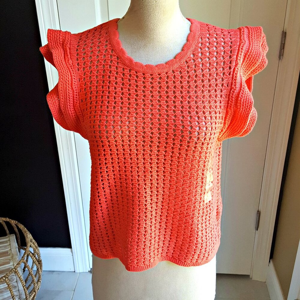 NEW! GAP FLUTTER SLEEVE SWEATER SZ L